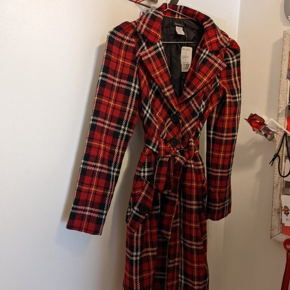 Forever 21, Better B Red Plaid Trench Dress! - Picture 3 of 5